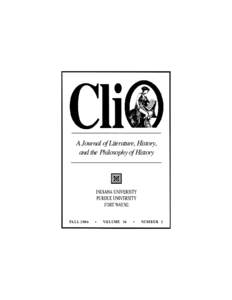 A Journal of Literature, History, and the Philosophy of History FALL 2006  •
