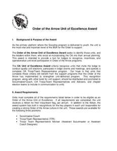 Microsoft Word - Order of the Arrow Unit of Excellence Award Info