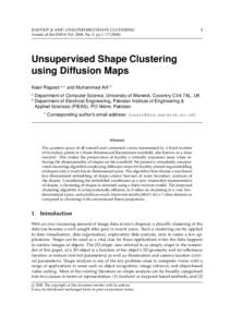 RAJPOOT & ARIF: UNSUPERVISED SHAPE CLUSTERING Annals of the BMVA Vol. 2008, No. 5, pp 1–Unsupervised Shape Clustering