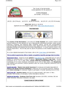 Job Bulletin  Page 1 of 5 The County of San Bernardino invites application for the position of