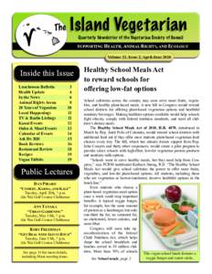 Island Vegetarian  The Quarterly Newsletter of the Vegetarian Society of Hawaii