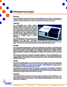 GWC Technologies Technical Note:  SPR imaging Sensitivity