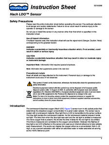 Instruction SheetHach LDO™ Sensor Safety Precautions