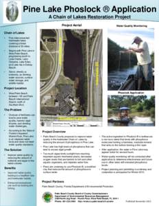 Pine Lake Phoslock ® Application A Chain of Lakes Restoration Project Project Aerial Water Quality Monitoring