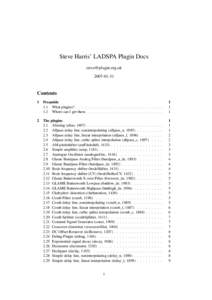 Steve Harris’ LADSPA Plugin DocsContents 1 Preamble