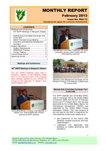 MONTHLY REPORT February 2013 Issue No. R02-13 Energising the region for economic development  CONTENTS