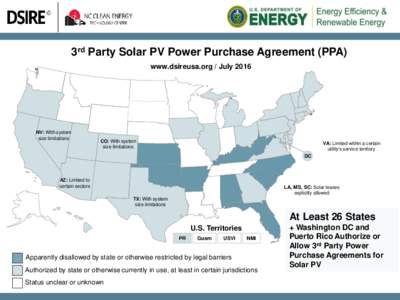 3rd Party Solar PV Power Purchase Agreement (PPA) www.dsireusa.org / July 2016 NV: With system size limitations
