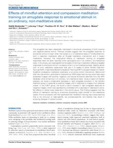 Effects of mindful-attention and compassion meditation training on amygdala response to emotional stimuli in an ordinary, non-meditative state