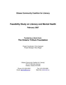 Feasibility Study on Literacy and Mental Health