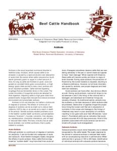 Beef Cattle Handbook  BCH-3500 Product of Extension Beef Cattle Resource Committee Adapted from the Cattle Producer’s Library
