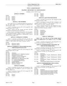 Arizona Administrative Code Department of Administration Title 2, Ch. 1  TITLE 2. ADMIISTRATIO