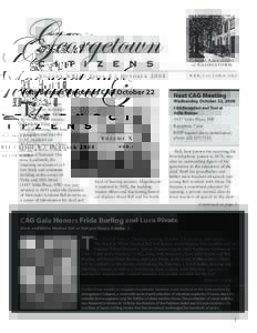 Georgetown C I T I Z E N S VOLUME XXII / ISSUE 8 / OCTOBER[removed]Volta Bureau Welcomes CAG October 22