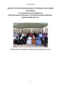In the Name of God  REPORT ON THE INTER-RELIGIOUS TENSIONS AND CRISIS