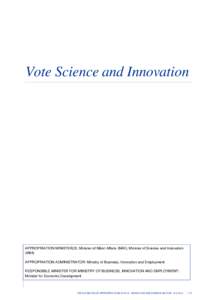 Vote Science and Innovation - Vol 2 Education and Science Sector - The Estimates of AppropriationsBudget 2014