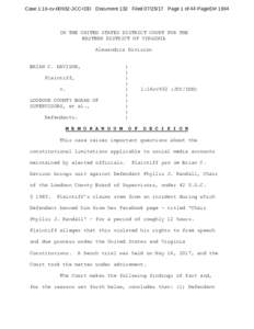 Case 1:16-cvJCC-IDD Document 132 FiledPage 1 of 44 PageID# 1934  IN THE UNITED STATES DISTRICT COURT FOR THE EASTERN DISTRICT OF VIRGINIA Alexandria Division BRIAN C. DAVISON,