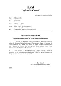立法會 Legislative Council LC Paper No. CB[removed]Ref  : CB(3)/M/OR