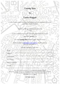    Leaving Here by Laurie Duggan a suite of poems about being here and finding one’s feet elsewhere with cover