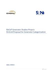 RoCoF Generator Studies Project: EirGrid Proposal for Generator Categorisation Dated: |Page