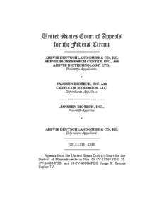 United States Court of Appeals for the Federal Circuit ______________________ ABBVIE DEUTSCHLAND GMBH & CO., KG, ABBVIE BIORESEARCH CENTER, INC., AND