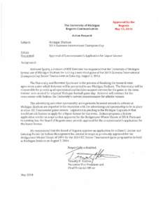 The University of Michigan Regents Communication Approved by the Regents May 15, 2014