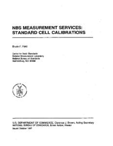 Standard Cell Calibrations