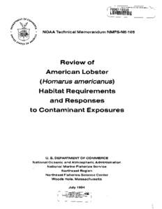 Review of American lobster (Homarus americanus) habitat requirements and responses to contaminant exposures