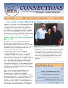 CONNECTIONS Linking EEO, Diversity and Science Volume 1, Issue 22	  EEO/Diversity Newsletter for NOAA Research