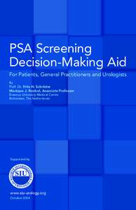 PSA Screening Decision-Making Aid For Patients, General Practitioners and Urologists By  Prof. Dr. Fritz H. Schröder