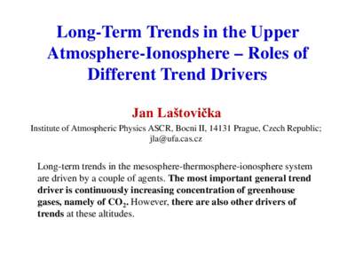 Solar phenomena / Space physics / Ionosphere / Solar cycle / Thermosphere / Greenhouse gas / Secular variation / Solar activity and climate / MSU temperature measurements