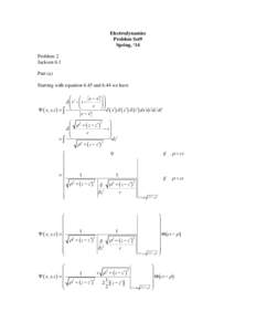 Electrodynamics Problem Set9 Spring, ‘14 Problem 2 Jackson 6.1 Part (a)