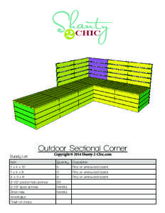 Outdoor Sectional Corner Supply List Copyright © 2014 Shanty-2-Chic.com  Item