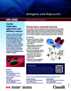 Antigens and Adjuvants Human Health Therapeutics Carrier molecules, adjuvants and