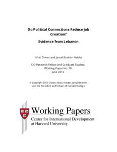 Do Political Connections Reduce Job Creation? Evidence from Lebanon