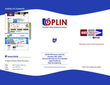 Website Kit Examples  Web design solutions for Ohio public libraries Contact OPLIN To begin the Dynamic Website Kits process...