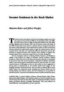 Investor Sentiment in the Stock Market