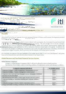INTERCONTINENTAL TRUST NEWSLETTER August 2016 Intercontinental Trust Ltd  Mauritius Budget Brief