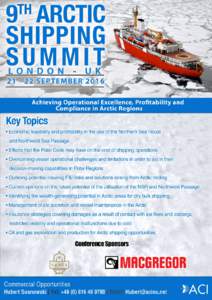 9th Arctic Shipping Summit  21st-22nd September 2016