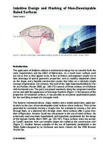 Intuitive Design and Meshing of Non-Developable Ruled Surfaces Daniel Lordick Figure 1: Section of the Sage Gateshaead building, façade to the waterfront (from: Foster 2005).