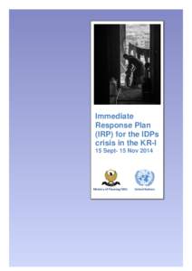 Immediate Response Plan (IRP) for the IDPs crisis in the KR-I