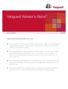 The buck stops here: Vanguard Advisor’s Alpha