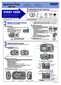 VT782801  QuickStart Guide OLYMPUS AMERICA INC. Two Corporate Center Drive, Melville,