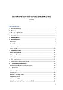 Scientific and Technical Description of the EMSO-ERIC August 2013 Table of Contents 1.