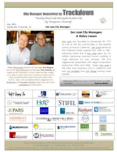 City Manager Newsletter by July, 2013 Volume No. 7, Issue No. 13 Trackdown