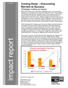 Microsoft Word - Impact Report Recidivism Pilot - Journey Home 2007final.doc