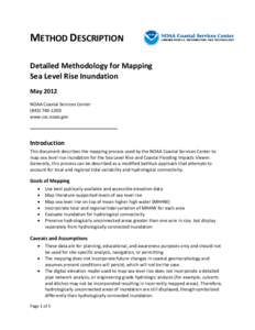 METHOD DESCRIPTION Detailed Methodology for Mapping Sea Level Rise Inundation May 2012 NOAA Coastal Services Center[removed]