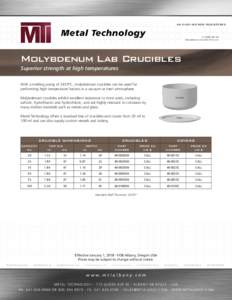 ASISO 9001 REGISTERED  AMolybdenum Crucible Price List  Molybdenum Lab Crucibles