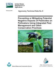FebruaryAgronomy Technical Note No. 9 Preventing or Mitigating Potential Negative Impacts of Pesticides on