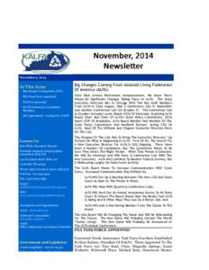 November,)2014 Newsle1er November 3, 2014 In This Issue · Big Changes Coming from ALFA