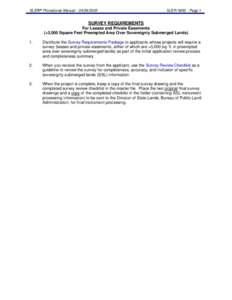 SLERP Procedures ManualSLERPage 1 SURVEY REQUIREMENTS For Leases and Private Easements