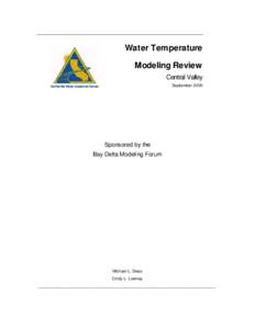 Water Temperature Modeling Review Central Valley SeptemberSponsored by the